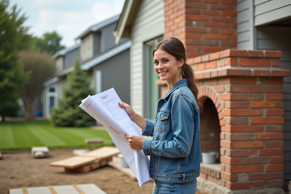 Jeune femme souriante près d