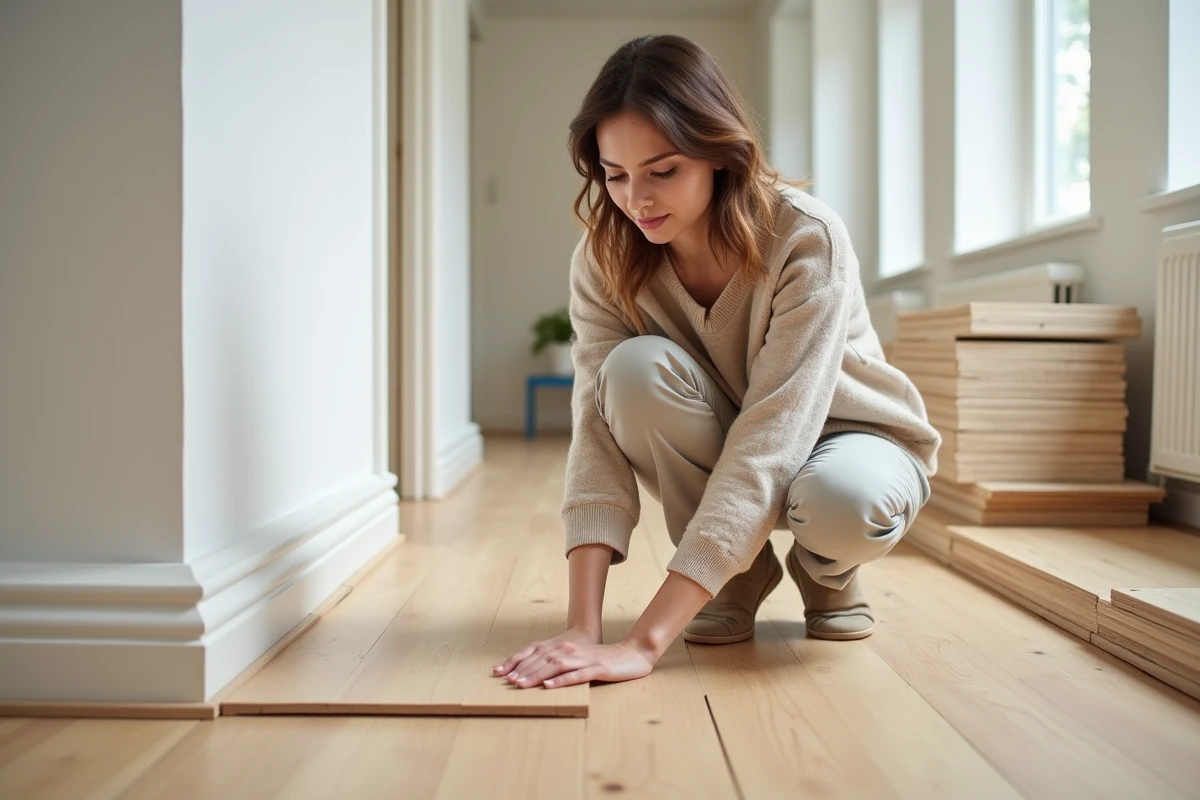 Femme contr&ocirc;lant les joints d