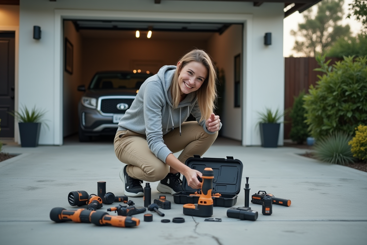 Jeune femme assemble un ensemble d